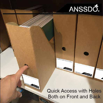 12 Pack Brown Cardboard Magazine Holder Premium Magazine File Holder Magazine Organizer, Magazine Storage Box, Large Volume Magazine File Organizer as Book Bins or Folder Holder for Desk