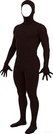Aniler Men's and Women's Spandex Open Face Full Body Zentai Costume Bodysuit (Medium, Black)