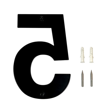 HASWARE 304 Stainless Steel Modern House Number Powder Coating Stylish Door Alphabet Plaque Street Home Decor (4, 8 Inch Black)