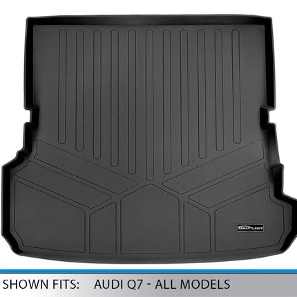 Tapis de coffre SMARTLINER toutes saisons sur mesure derrière la 2ème rangée, noir pour Audi Q7 2017-2019 - Tous modèles