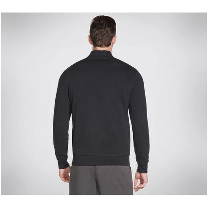 Skechers Men's Cozy Fit Hoodless Hoodie , Black/White, 2XL