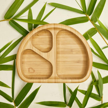Munchkin Bambou Divided Suction Plate - Eco-Friendly Bamboo Dinnerware for Babies and Toddlers