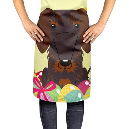 Delantal de chocolate para perros salchicha de pelo duro con huevos de Pascua BB6129APRON