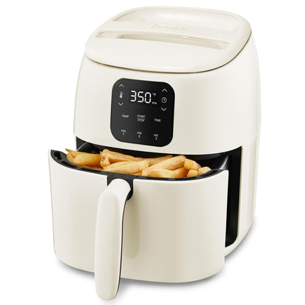 Four à frire à air chaud en céramique DASH Tasti-Crisp™, 2,6 L, Crème – Friteuse à air compacte pour des repas plus sains en quelques minutes, surface antiadhésive en céramique, idéal pour les petits espaces – Arrêt automatique, numérique, 1000 W