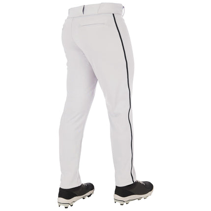 CHAMPRO Boys' Triple Crown 2.0 Tapered Bottom Baseball Pants with Braid White, Black