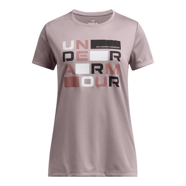 Under Armour girls Tech Block Logo Short Sleeve T 