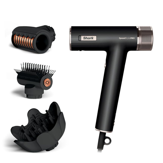 Shark SpeedStyle Pro Professional Performance High-Velocity Hair Dryer System with Scalp Shield and IQ Speed Styling & Drying Suite, Curly and Coily Hair, Lightweight, Ionic, No Heat Damage, HD732
