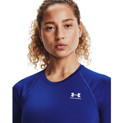 Under Armour Women's HeatGear Compression Long-Sleeve T-Shirt Sweatshirt, Royal (400)/White, XXL