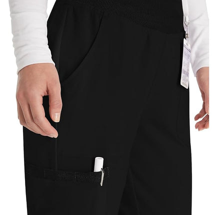 Dickies EDS Essentials by Women's Knit Waistband Scrub Pant Small Petite Black