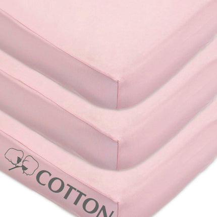 American Baby Company, lot de 3 draps-housses pour lit bébé 71 x 132 cm, doux, respirants, en jersey de coton 100 % neutre, roses, pour garçons et filles, conviennent aux matelas de berceau et de lit pour tout-petit