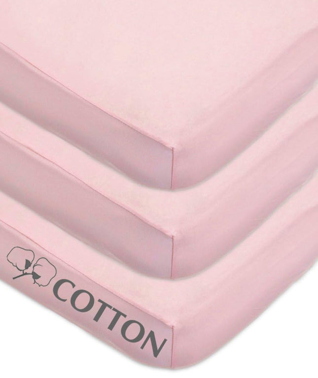 American Baby Company, lot de 3 draps-housses pour lit bébé 71 x 132 cm, doux, respirants, en jersey de coton 100 % neutre, roses, pour garçons et filles, conviennent aux matelas de berceau et de lit pour tout-petit