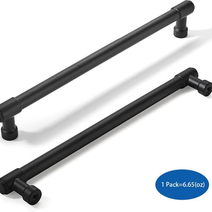 Khtumeware 10 Pack Matte Black Cabinet Pulls - 8 Inch(203mm) Hole Centers - Kitchen Handles for Cabinets and Cupboards
