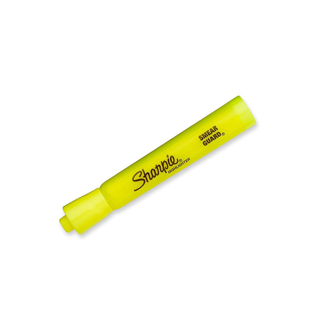 Surligneurs Sharpie Accent Tank, pointe biseautée, jaune fluo, lot de 4 (paquet de 2)