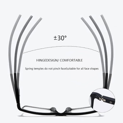 MIRYEA Photochromic Progressive Multifocus Reading Sunglasses Spring Hinges Blue Light Blocking Computer Glasses UV400 Protection Multifocal Transition Sun Readers Anti Glare Shades Eyeglasses Eyewear