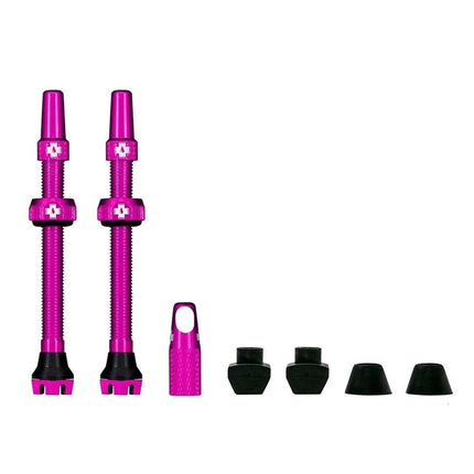 Muc-Off Tubeless Valves, Iridescent 60mm - Dust Caps for Bikes with Valve Core Removal Tool - Presta Valve Caps for Tubeless MTB/Road/Gravel Bikes