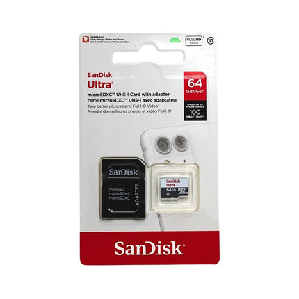 SANDISK Ultra MicroSDXC 64GB + SD Adapter 100MB/S 