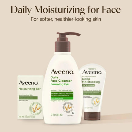 Aveeno Moisturizing Face Cleansing Bar Soap - Fragrance Free - 3.5 oz