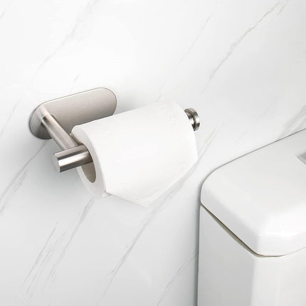 NearMoon Toilet Paper Holder Self Adhesive, Premium Thicken SUS304 Stainless Steel Rustproof Adhesive Toilet Roll Holder no Drilling for Bathroom, Kitchen, Washroom (4 Pack, Brushed Nickel)