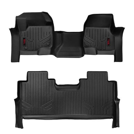 Rough Country Floor Mats for 2017-2022 Ford Super Duty | Crew Cab - M-51173 Black