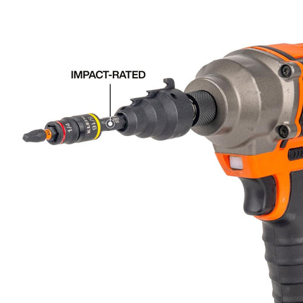Klein Tools 85091HD Flip Socket Conduit Reamer, 3-in-1 Impact-Rated Tool for 1/2-Inch, 3/4-Inch, 1-Inch Conduit, Magnetic Bit Holder