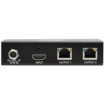 Tripp Lite HDMI Over Ethernet Cat6 Splitter 2-Port - Up to 230 feet or 70.1 Meters - 4K 60Hz Video, HDR, 4:4:4, PoC, HDCP 2.2, TAA Compliant (B127A-002-BH)