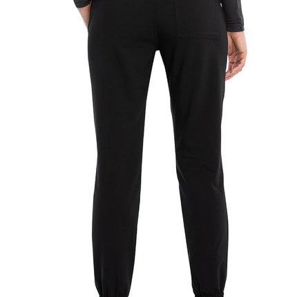 CHEROKEE Women's Mid Rise Tapered Leg Jogger Scrubs Pant, Black, XXL Plus Tall