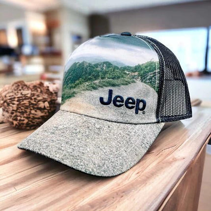 Jeep Trail Logo Trucker Hat- Ladies/Youth Size Green, Green, One size