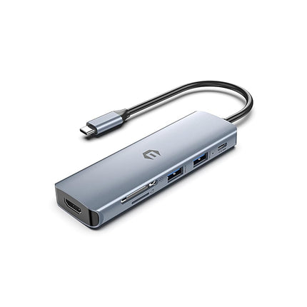 oditton 6 in 1 USB C HUB, USB C Hub with 4K HDMI, 100W PD, 3 x USB 3.0, SD/TF Card Reader for Laptops and Smartphones, Compatible for USB C Laptops Dell/HP/Surface and More