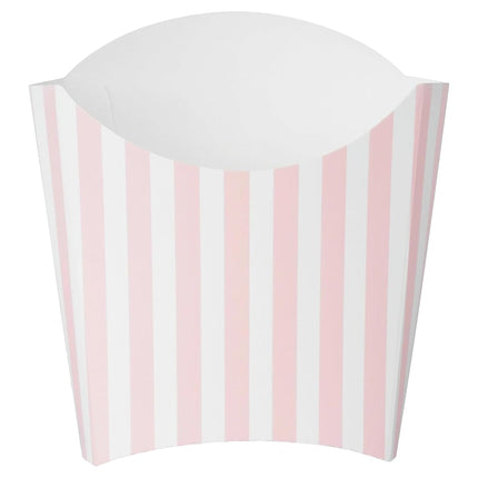 Bio Tek 4.5 x 3.2 x 3.9 Inch French Fry Cup, 100 Disposable Snack Cups - Stackable, Sustainable, Pink and White Paper 3 Ounce Fry Holder, for Fries, Onion Rings, Popcorn, or Cookies - Restaurantware