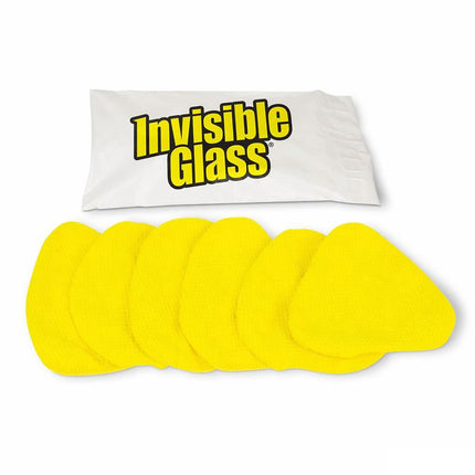 Invisible Glass 95180 Original Reach and Clean Tool Replacement Quick Change Waffle Weave Microfiber Bonnets for Glass Cleaning, Non-Elastic, Pack of 6, Yellow