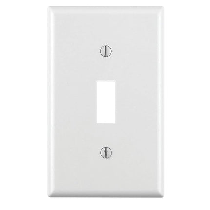 Leviton 1-Gang Toggle Device Switch Wallplate, Standard Size, Thermoset, Device Mount, 88001, White