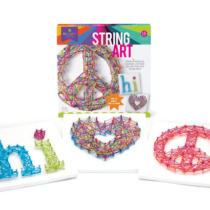 Craft-tastic DIY String Art – Award-Winning Craft Kit for Kids – Everything Included for 3 Fun Arts & Crafts Projects – Peace Sign Series (CTE40)
