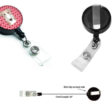 Caroline's Treasures BB5298BR Borzoi Retractable Badge Reel, Belt Clip, Multicolor