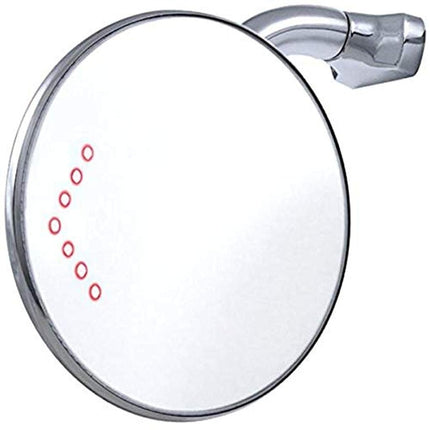 United Pacific 4" Curved Arm Peep Mirror with Convex Mirror Glass And LED Turn Signal