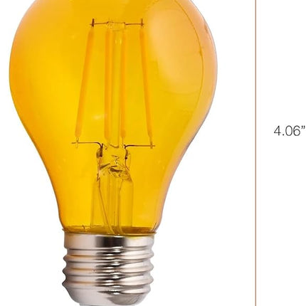 Sylvania LED Yellow Glass Filament A19 Light Bulb, Dimmable, Efficient 4.5W, E26 Medium Base, 1 Pack