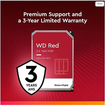 WD Red 6TB NAS 3.5 Inch Internal Hard Drive - 5400 RPM Class, SATA 6 Gb/s, CMR, 64 MB Cache - WD60EFRX Red WD60EFRX