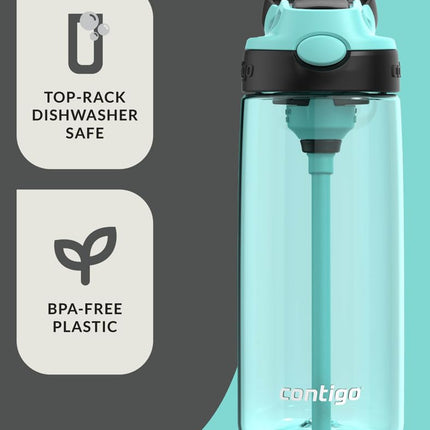 Contigo Aubrey Leak-Proof Spill-Proof Water Bottle 20oz. 2 Pack Jade/Licorice & Juniper/Jade