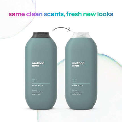 Method Men, Sea + Surf Body Wash, 18oz, 3 Packs, Packaging May Vary