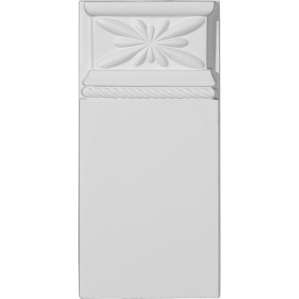 Ekena PB04X09X01BR 4 3/8" W x 9 H x 1 1/8" P Bradford Plinth Block, Primed