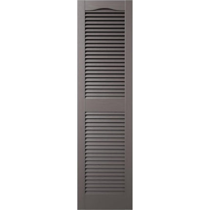 Ekena Millwork LL1C12X02400BD 12" W x 24" H Open Shutters with Center Slits Lifetime Vinyl Top with Fastener (Pair) Bordeaux