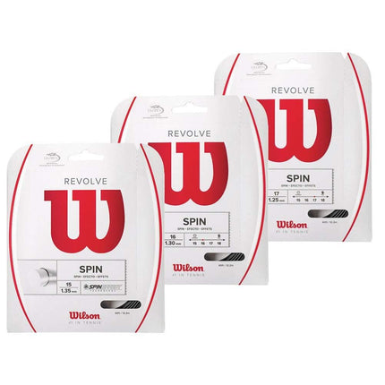 Wilson Revolve Tennis String, Black, 16-Gauge
