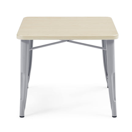 Mesa de juego Delta Children Bistro Kids - Ideal para manualidades, la hora de la merienda, educación en casa, tareas y más, metal gris/abedul natural