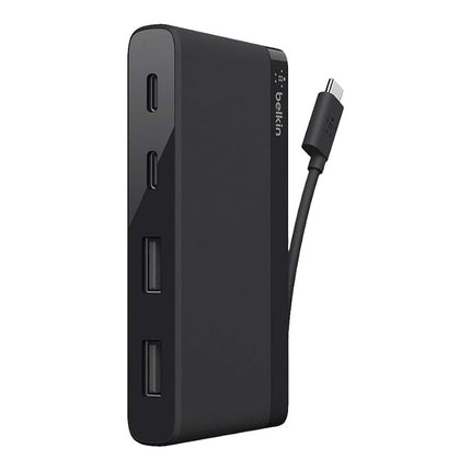 Belkin F4U090BTBLK USB-C 4-Port Mini Hub - Hub - 4 x SuperSpeed USB 3.0 - desktop - (> Tablet Chargers & Batteries)