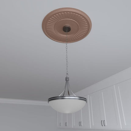 Ekena Millwork CMP22BECAC Berkshire Thermoformed PVC Ceiling Medallion (Fits Canopies up to 10 1/8"), 22"OD, Aged Copper
