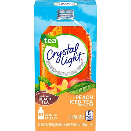 Crystal Light On The Go Peach Tea, 10-Count Boxes (Pack of 4)