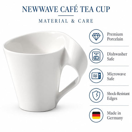 Villeroy & Boch 1025251300 New Wave Coffee Cup, 200 ml, Premium Porcelain, White