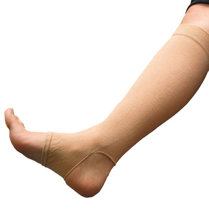 GeriLeg Prevent Products, Inc Elderly Leg Skin Protector, Thin Skin Tear & Bruise Protective Leg Sleeve - Made in USA (Large/Beige)