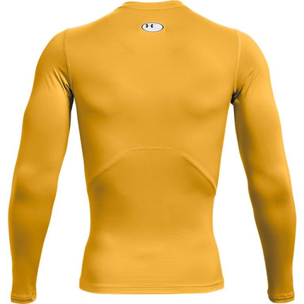 Under Armour Men's HeatGear Compression Long Sleeve T-Shirt Crew Neck Sweatshirt, Steeltown Gold (750)/Black, L