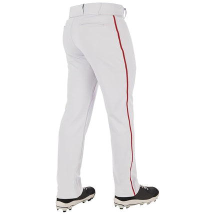 CHAMPRO Boys' Triple Crown 2.0 Open Bottom Baseball Pants with Braid White, Scarlet