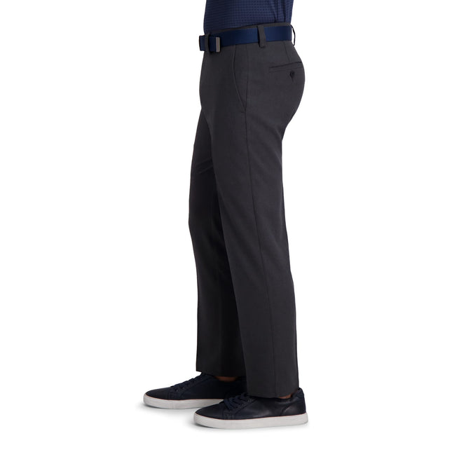 Haggar Men's Cool Right Performance Flex Straight Fit Flat Front Pant-reg. and Big & Tall, Dark Grey, 36W x 29L